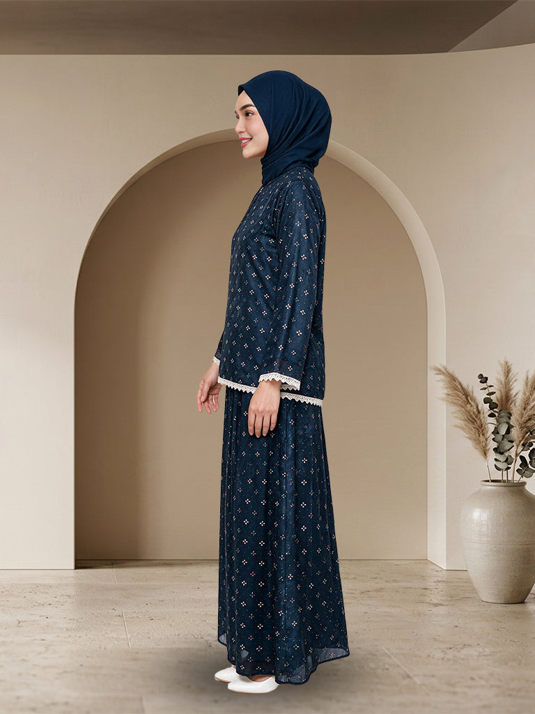 Set Kurung Moden Muslimah Bunga Anggun