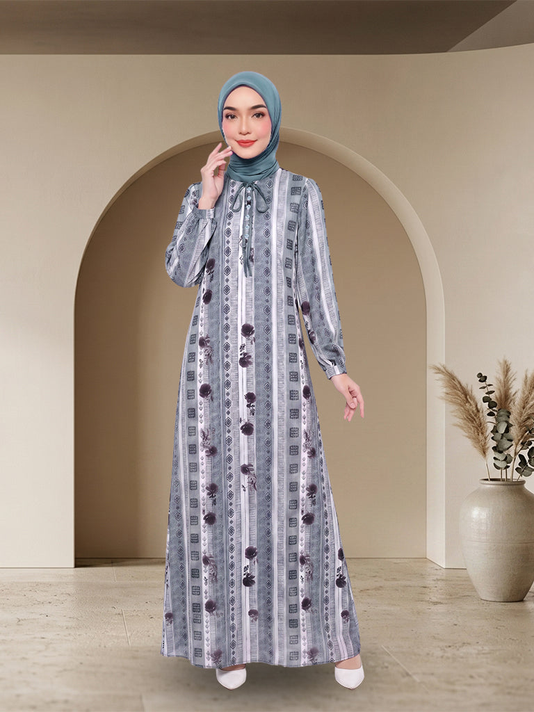【Pre-order】Elegant Printed Jubah Muslimah Moden