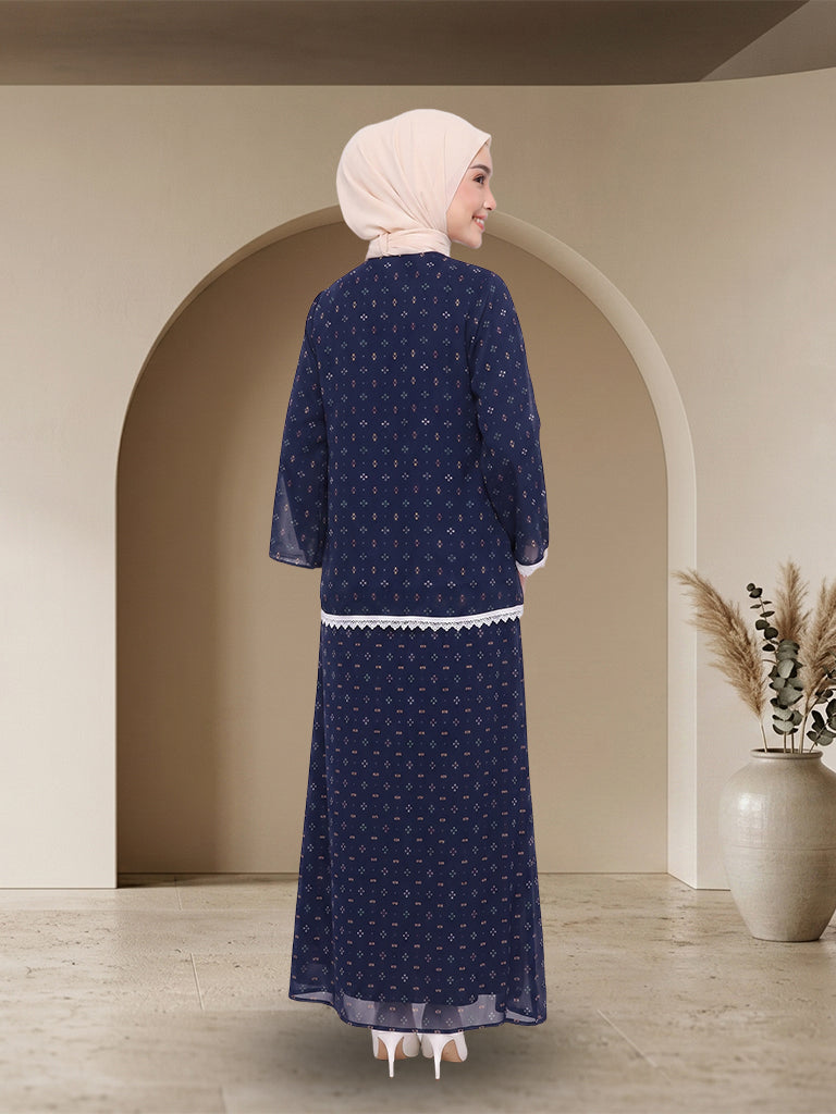 【Pre-order】Elegant Floral Kurung Moden Muslimah Set