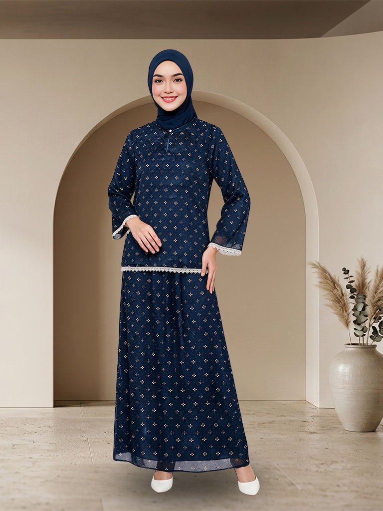 Set Kurung Moden Muslimah Bunga Anggun