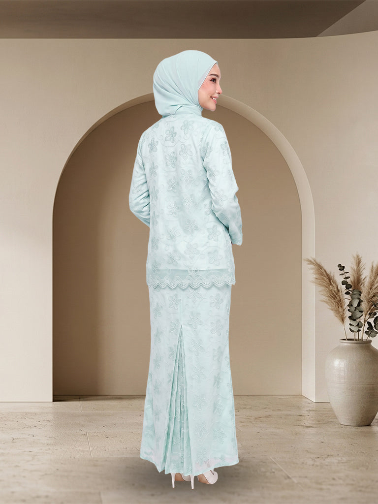 【Pre-order】Elegant Floral Lace Baju Kurung Set