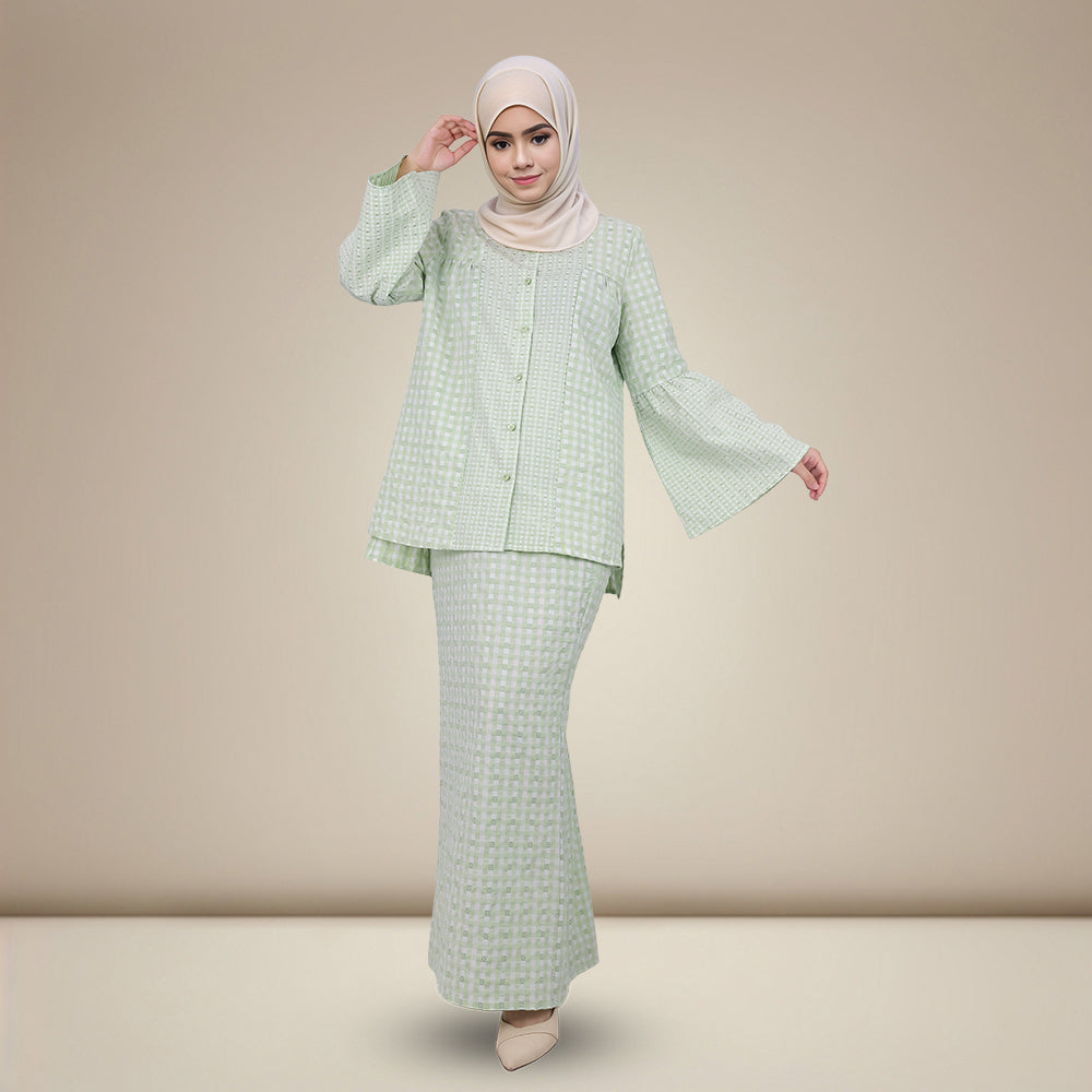 Striped Plaid Kurung Set