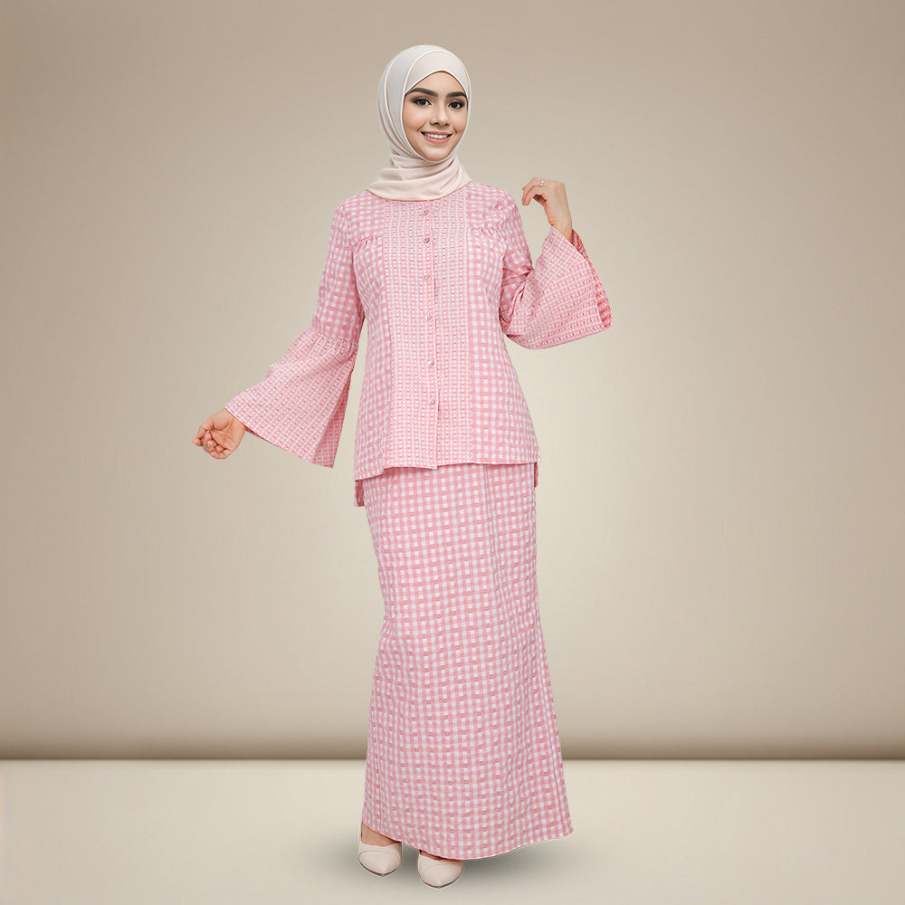 Striped Plaid Kurung Set