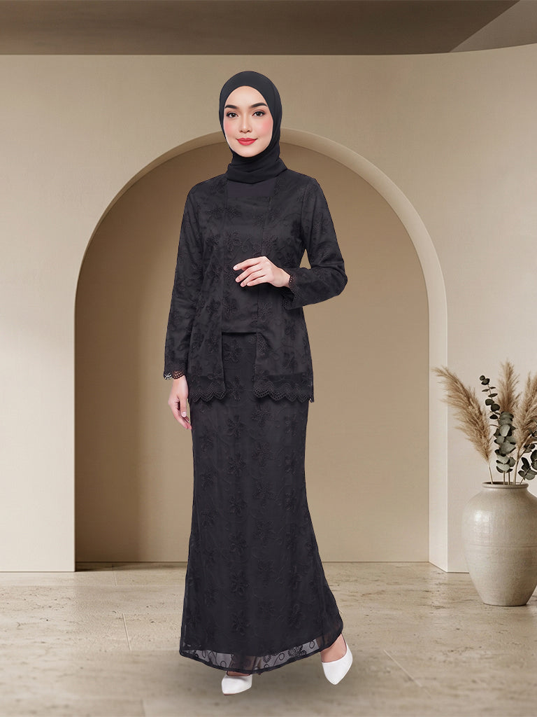 【Pre-order】Elegant Floral Lace Baju Kurung Set