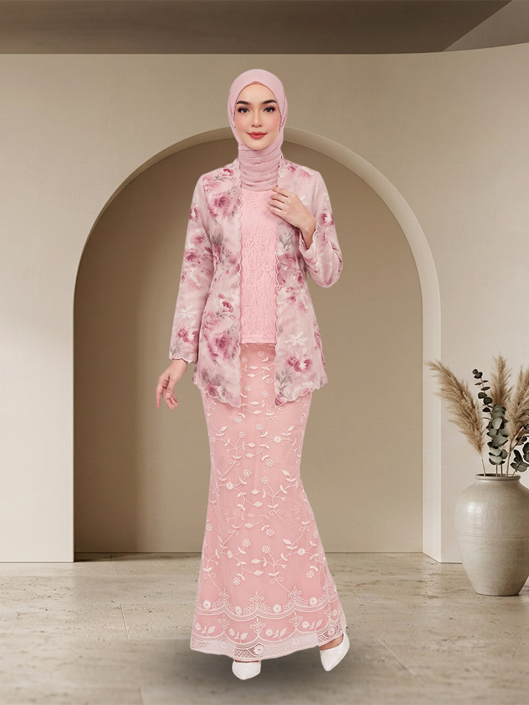 【Pre-order】Premium Floral Lace Baju Kurung Modern Set