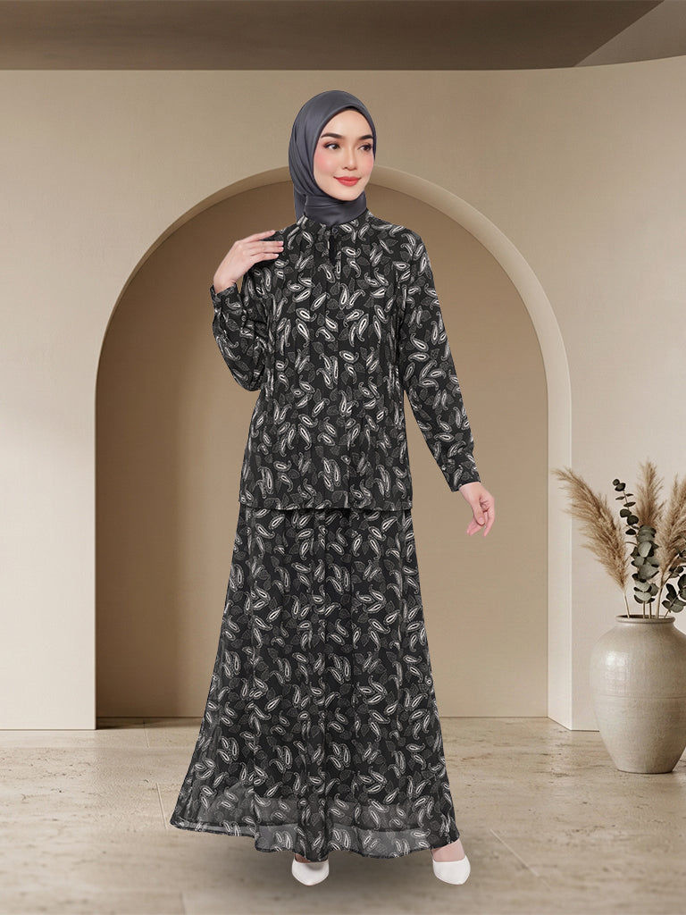 【Pre-order】Elegant Printed Jubah Seluar Moden Set