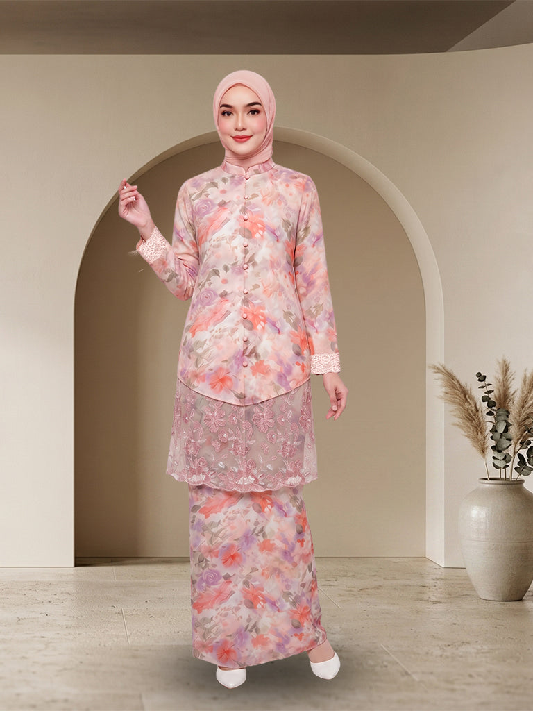 【Pre-order】Elegant Floral Embroidered Jubah Modern Set