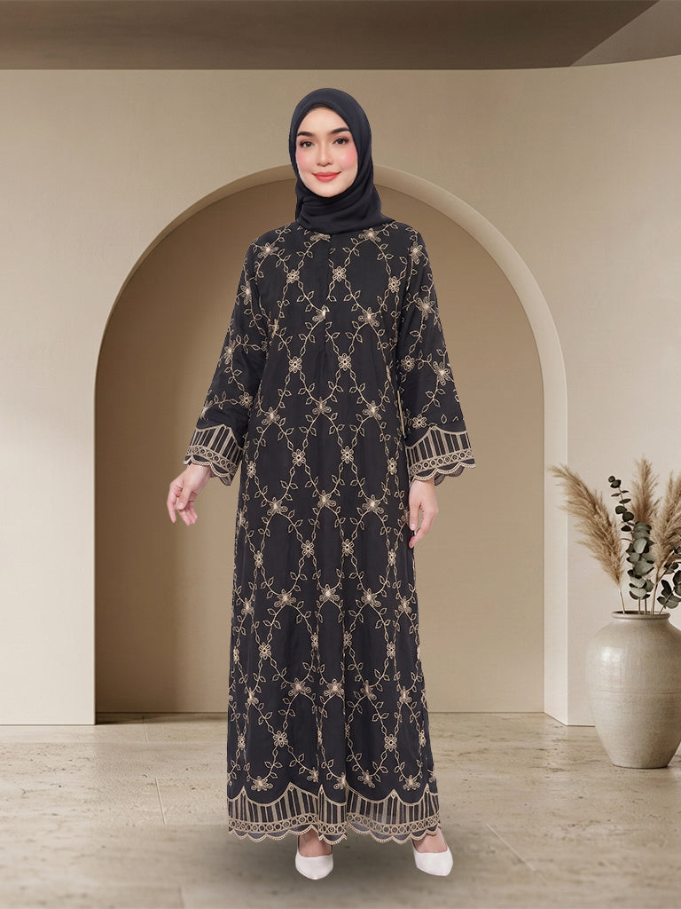 【Pre-order】Elegant Embroidered Jubah Muslimah Premium