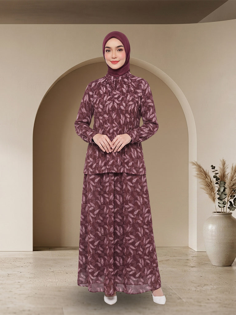 【Pre-order】Elegant Printed Jubah Seluar Moden Set