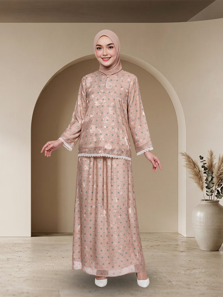 Set Kurung Moden Muslimah Bunga Anggun