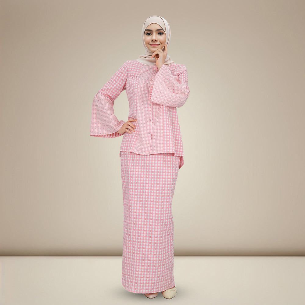 Striped Plaid Kurung Set
