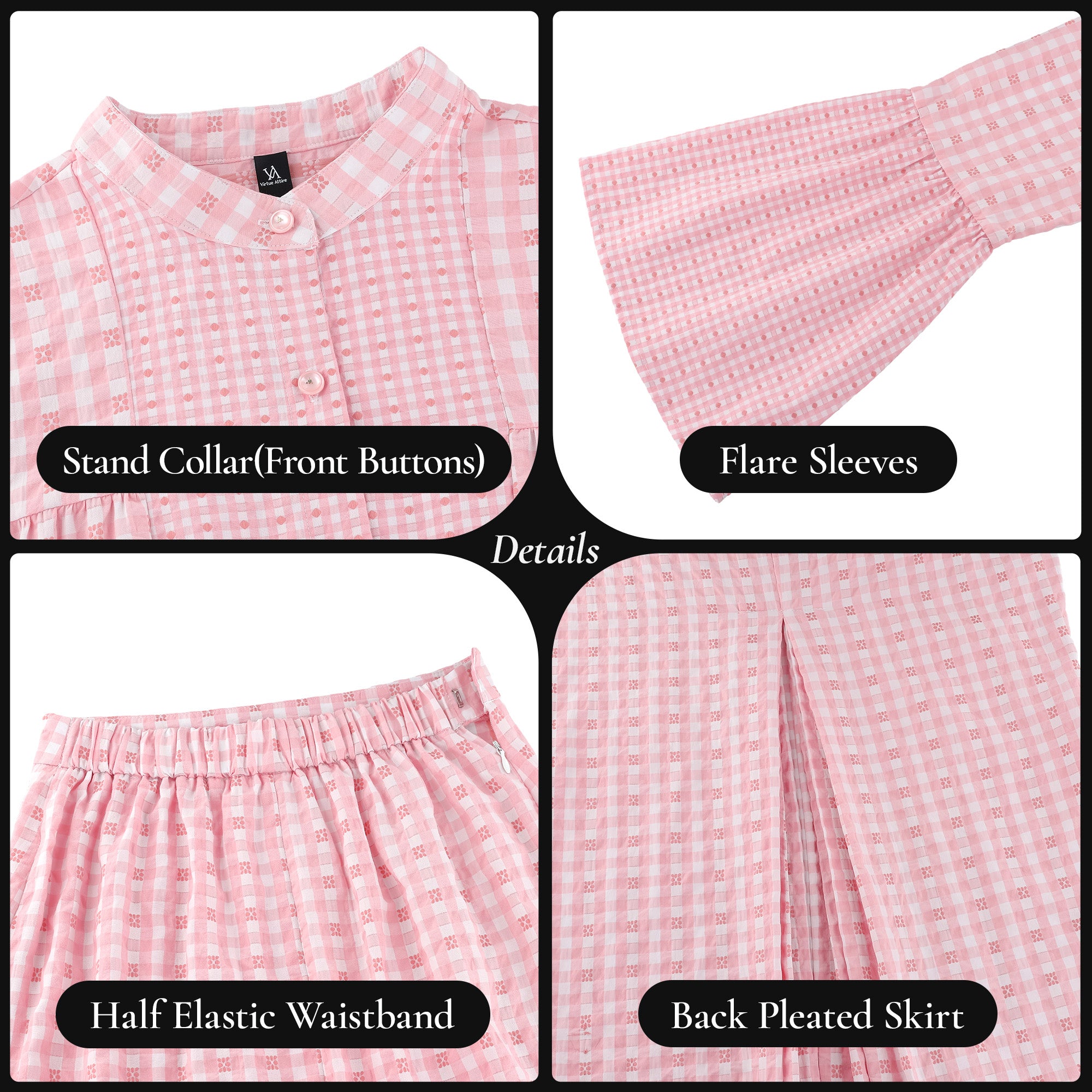 Striped Plaid Kurung Set