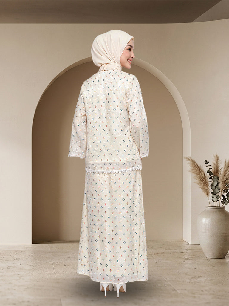 Set Kurung Moden Muslimah Bunga Anggun