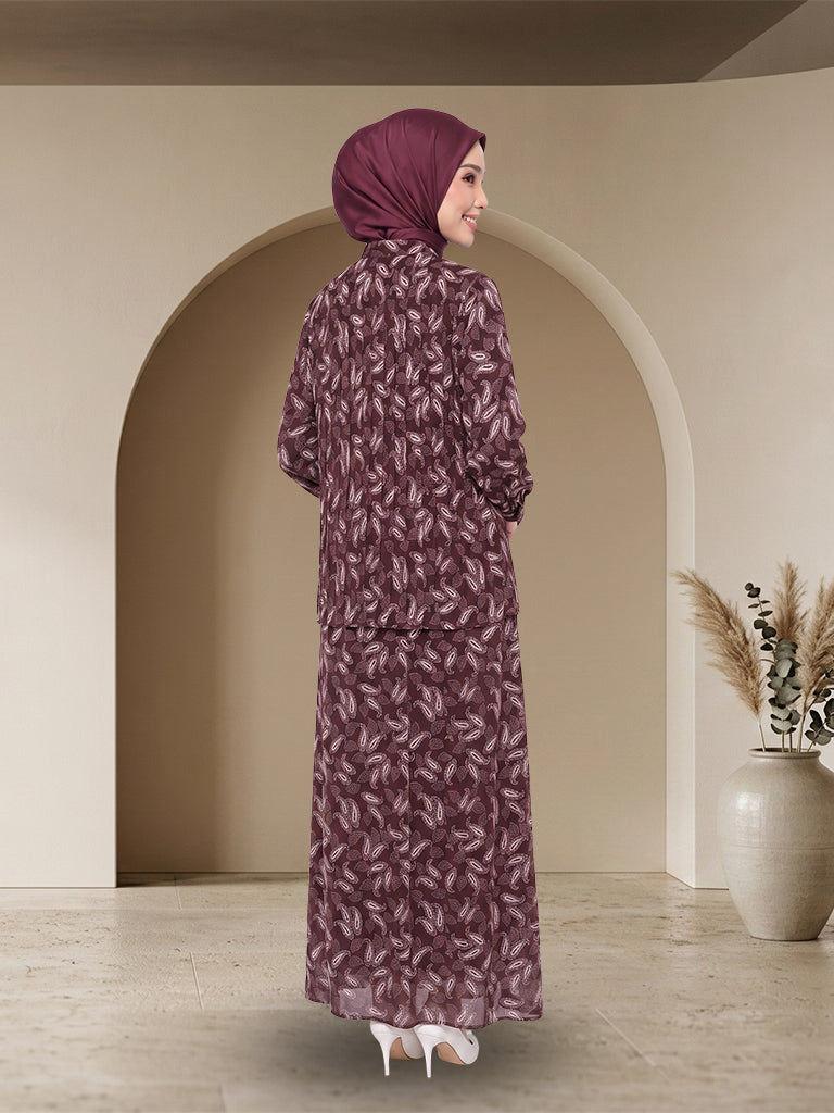 【Pre-order】Elegant Printed Jubah Seluar Moden Set