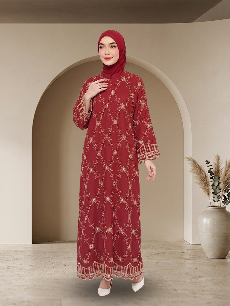【Pre-order】Elegant Embroidered Jubah Muslimah Premium