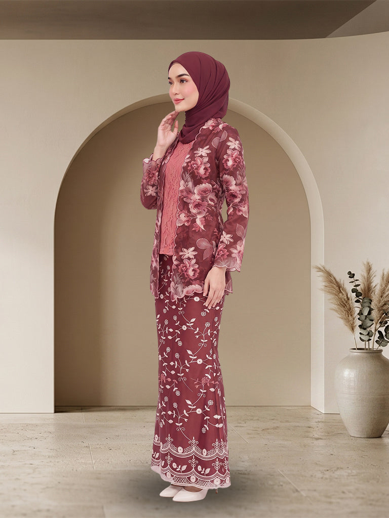 【Pre-order】Premium Floral Lace Baju Kurung Modern Set