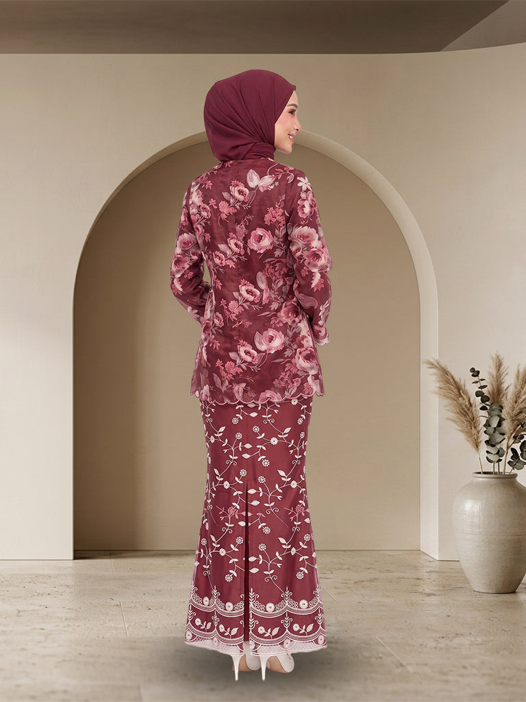 【Pre-order】Premium Floral Lace Baju Kurung Modern Set