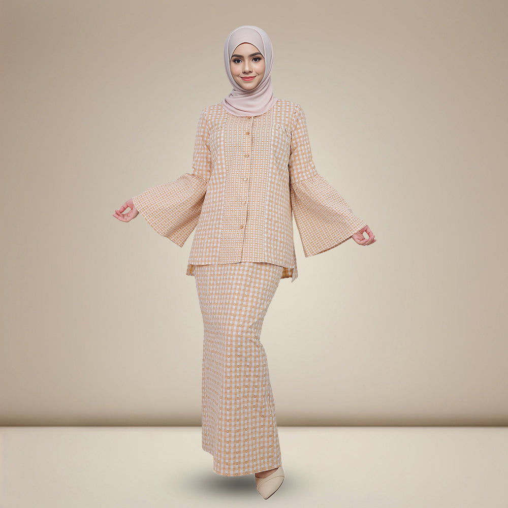 Striped Plaid Kurung Set