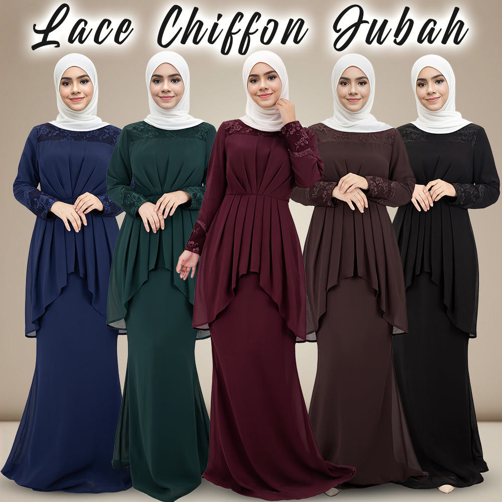 Lace Chiffon Jubah