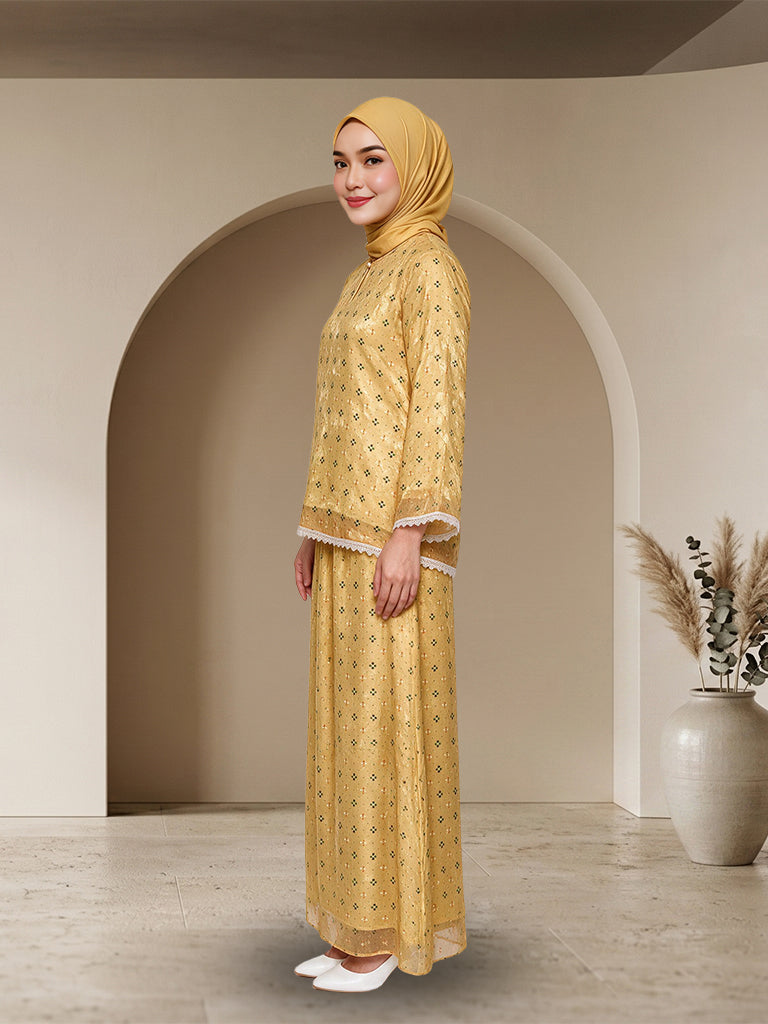 Set Kurung Moden Muslimah Bunga Anggun