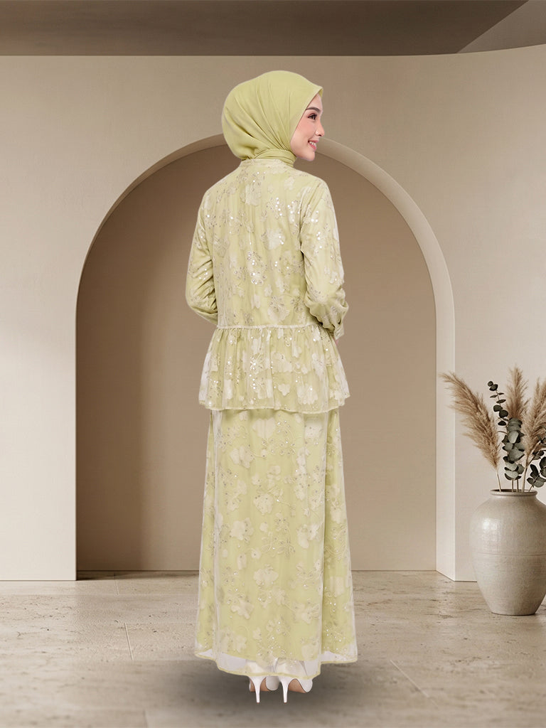 【Pre-order】Elegant Embroidered Peplum Jubah Muslimah Set