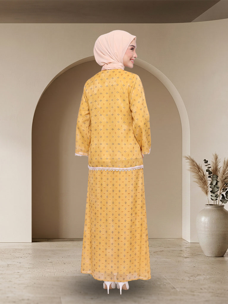 【Pre-order】Elegant Floral Kurung Moden Muslimah Set