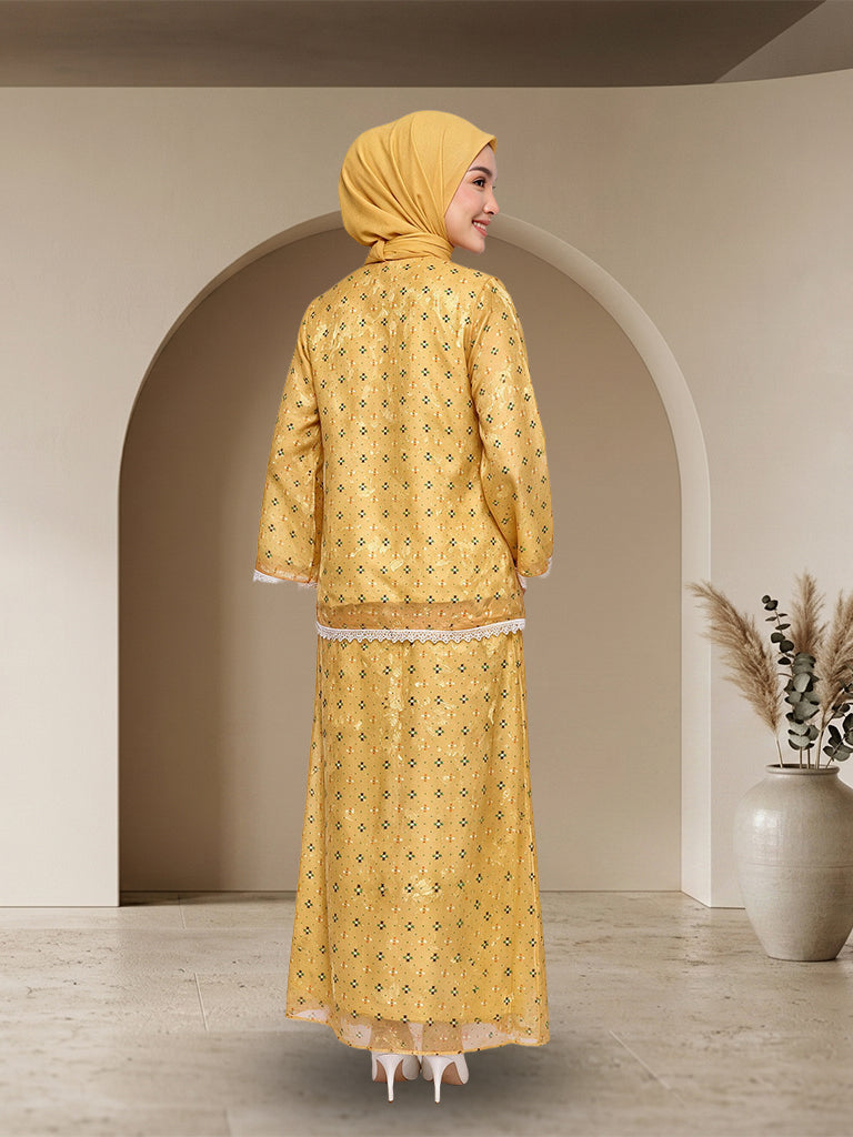 Set Kurung Moden Muslimah Bunga Anggun
