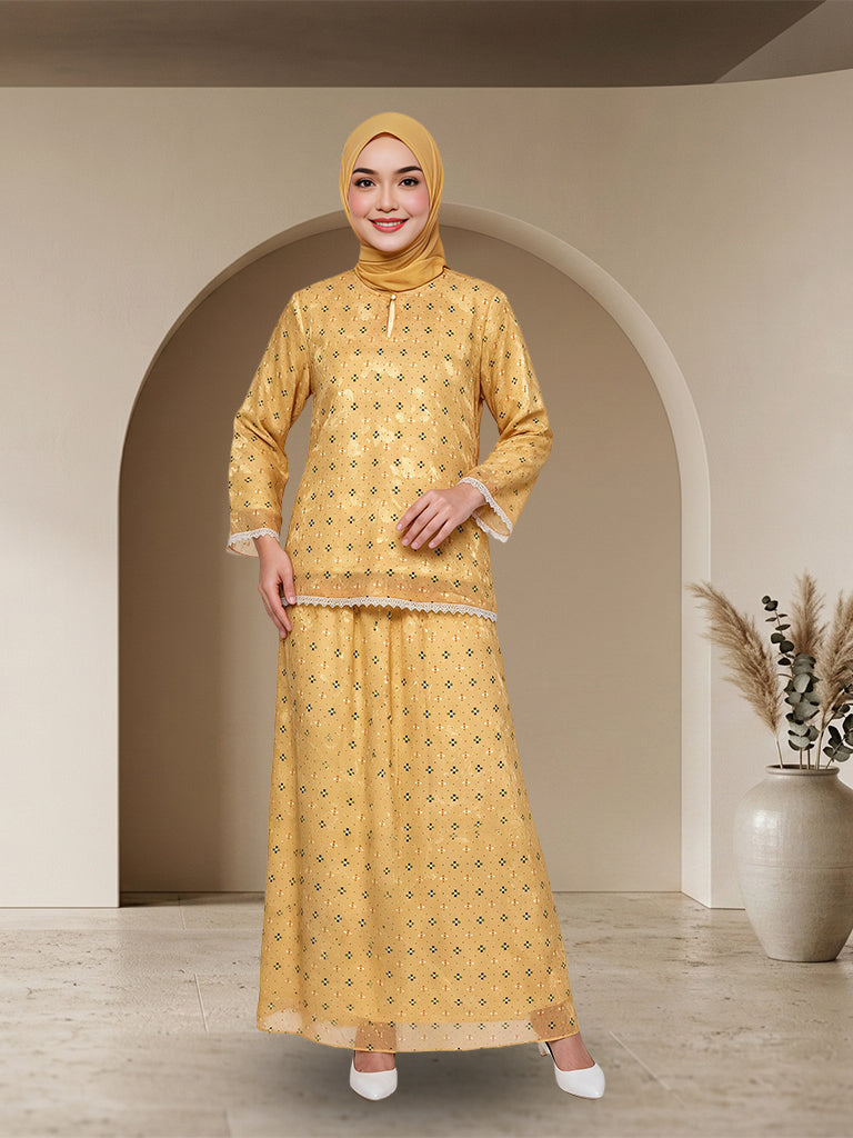 Set Kurung Moden Muslimah Bunga Anggun