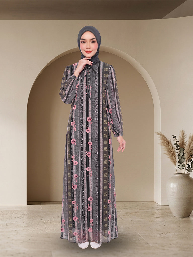 【Pre-order】Elegant Printed Jubah Muslimah Moden