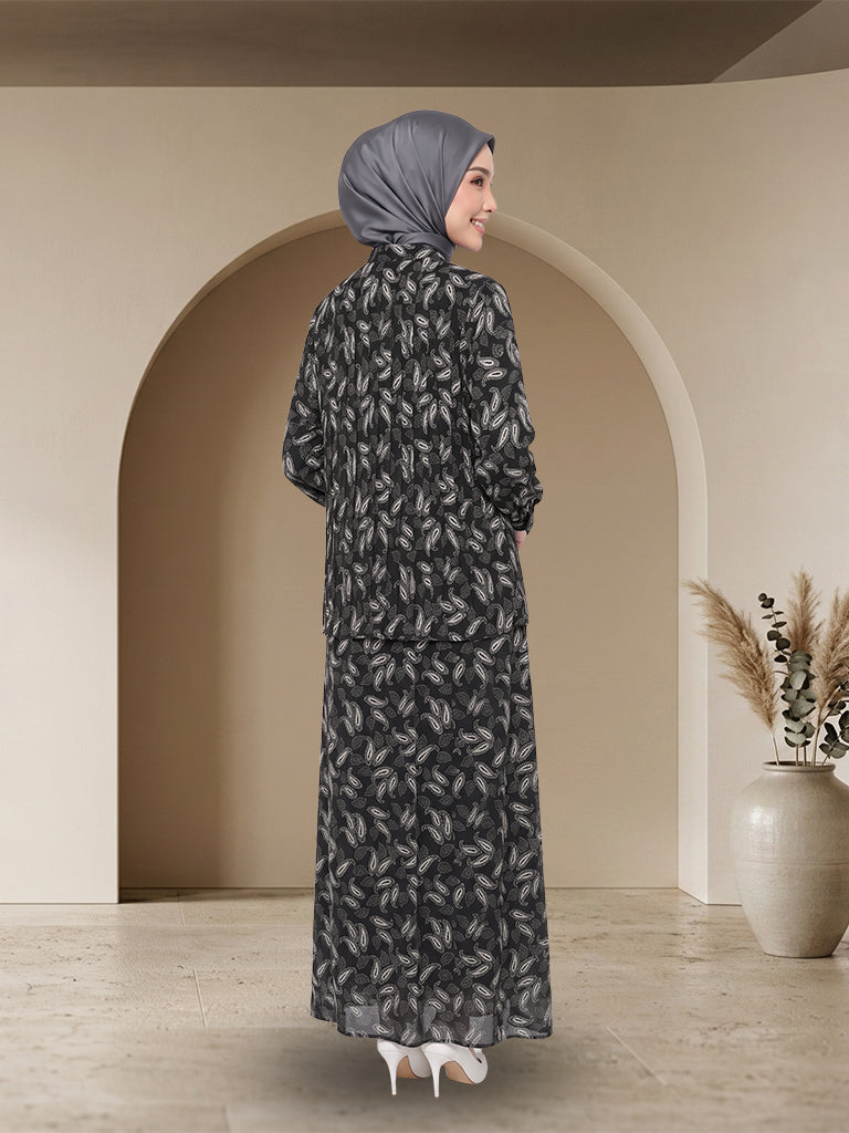 【Pre-order】Elegant Printed Jubah Seluar Moden Set