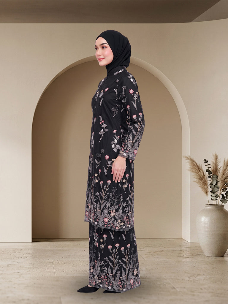 【Pra-pesan】Set Baju Kurung Moden Sulaman Bunga Elegan