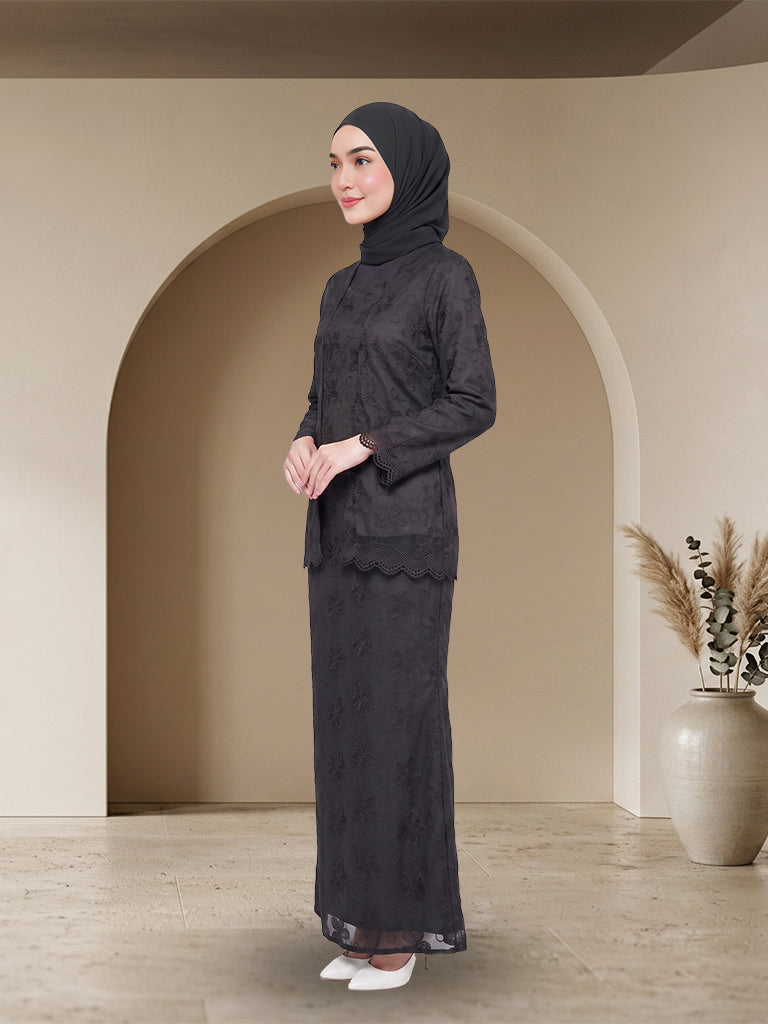 【Pre-order】Elegant Floral Lace Baju Kurung Set