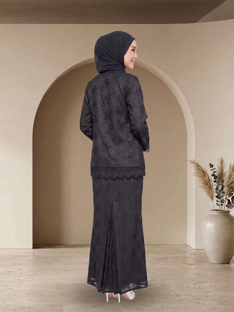 【Pre-order】Elegant Floral Lace Baju Kurung Set