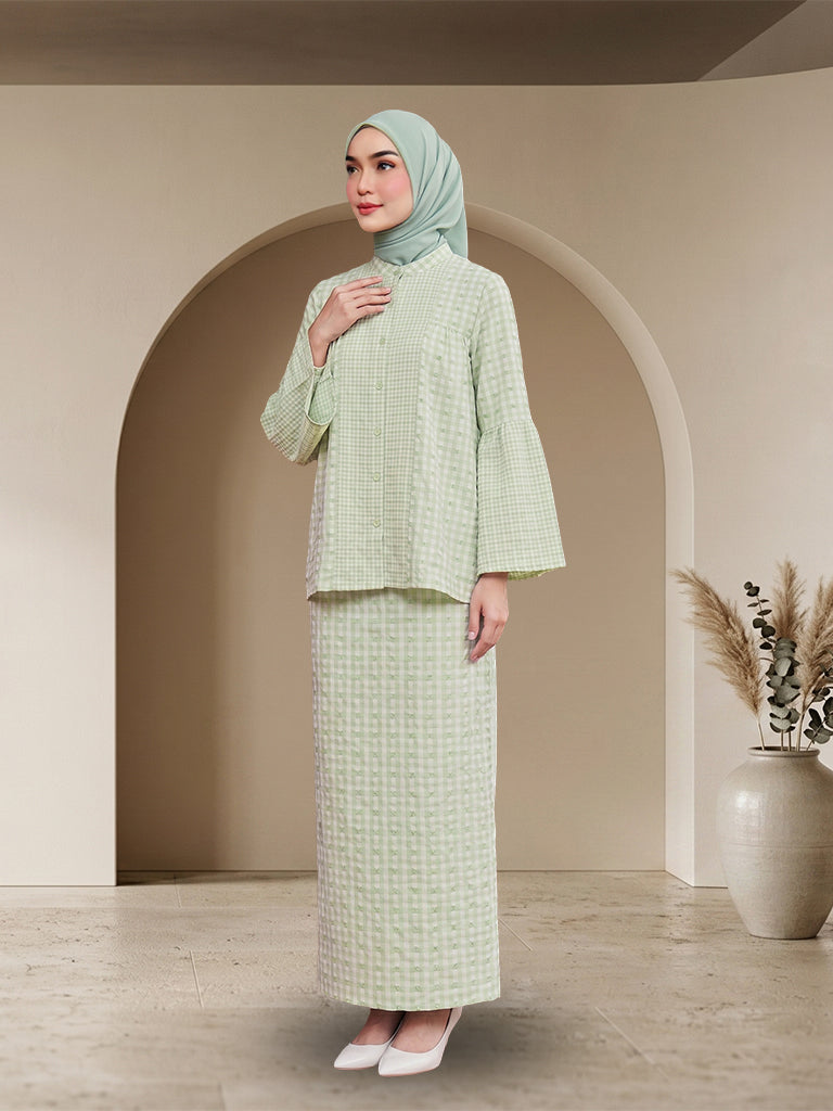 Striped Plaid Kurung Set