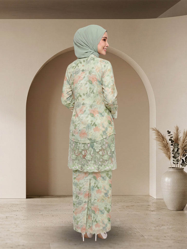 【Pre-order】Elegant Floral Embroidered Jubah Modern Set