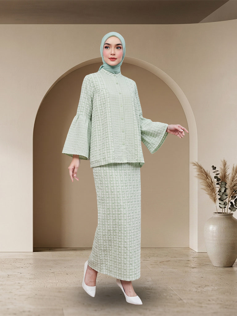Striped Plaid Kurung Set