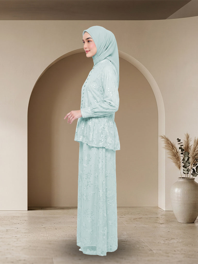 【Pre-order】Elegant Embroidered Peplum Jubah Muslimah Set