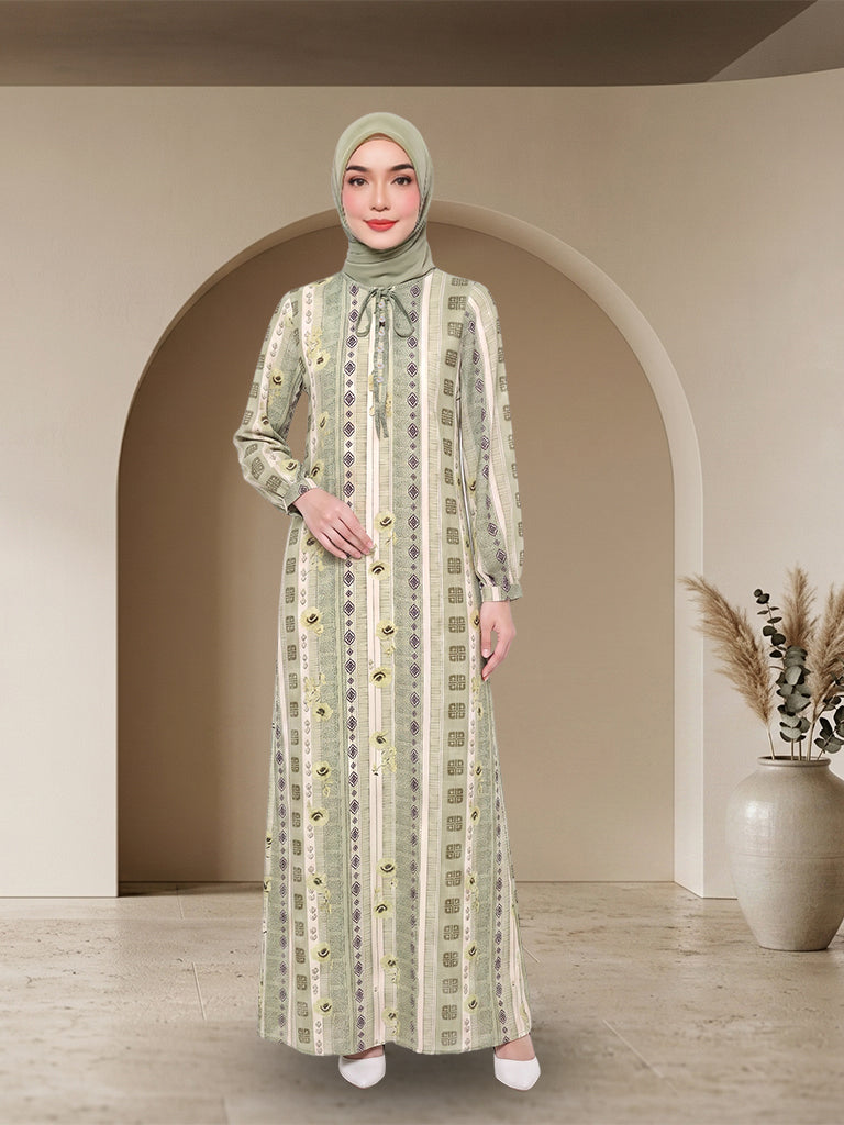 【Pre-order】Elegant Printed Jubah Muslimah Moden