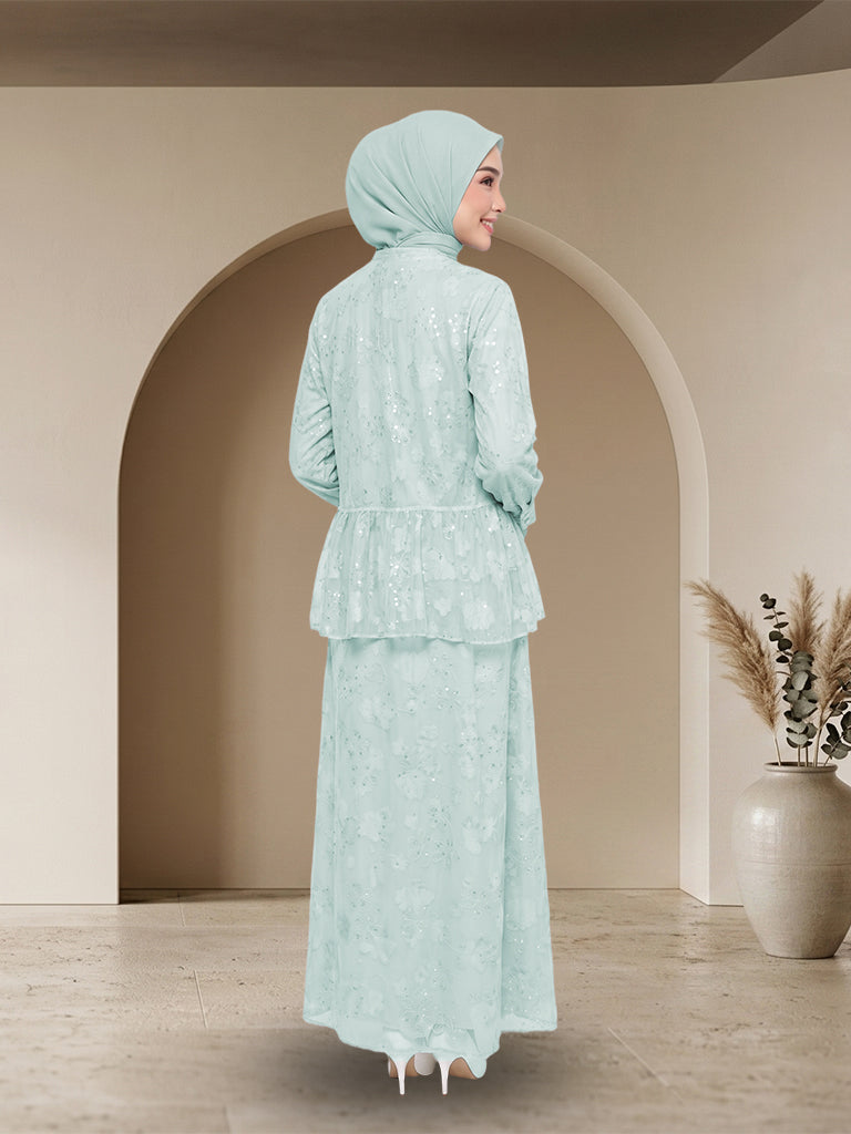 【Pre-order】Elegant Embroidered Peplum Jubah Muslimah Set