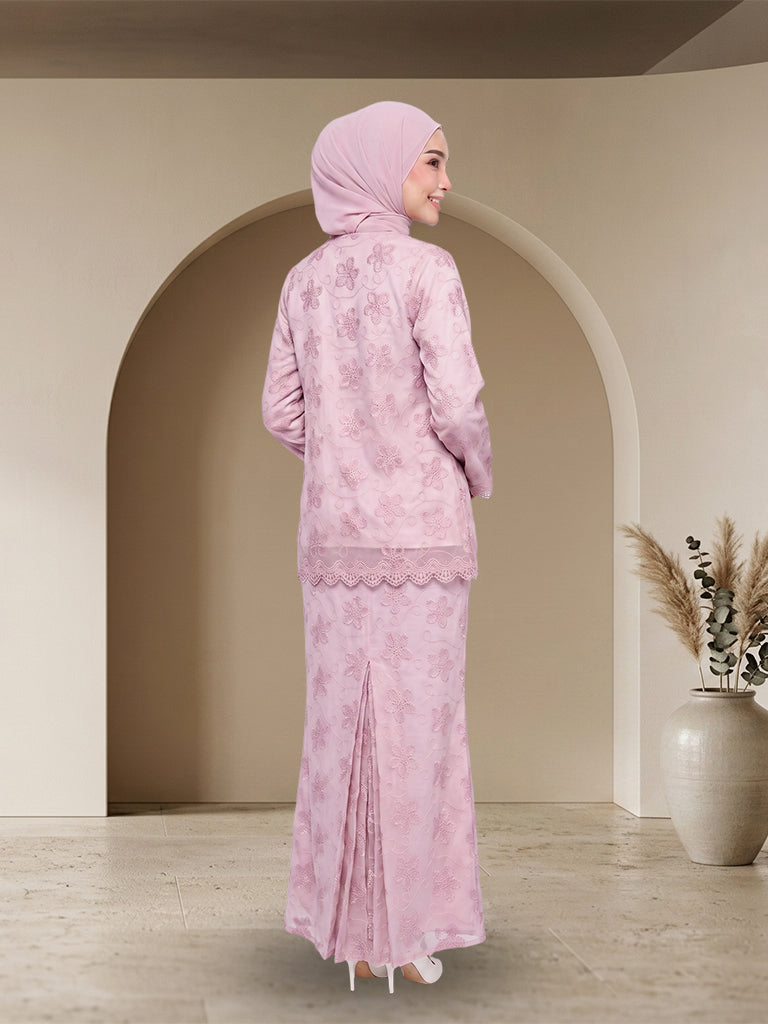 【Pre-order】Elegant Floral Lace Baju Kurung Set