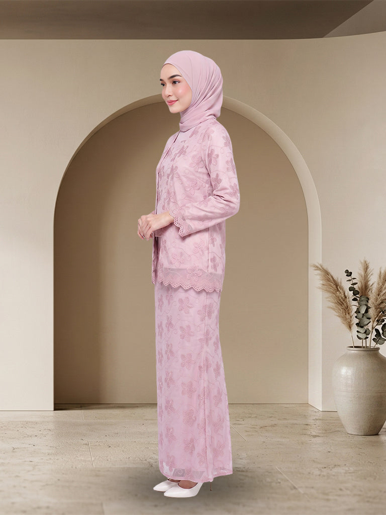 【Pre-order】Elegant Floral Lace Baju Kurung Set