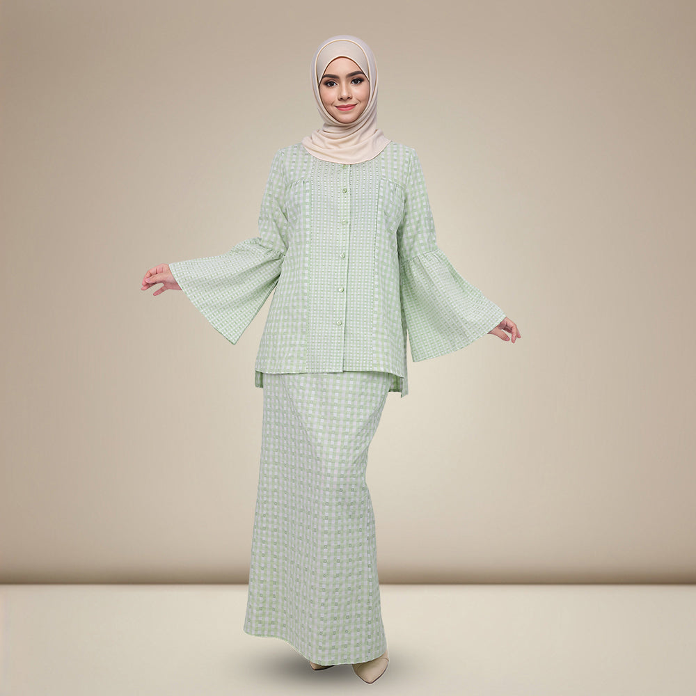 Striped Plaid Kurung Set