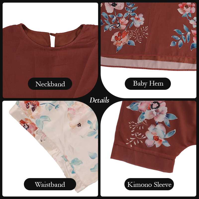 【Pre-order】Elegant Floral Printed Muslimah 2-Piece Set