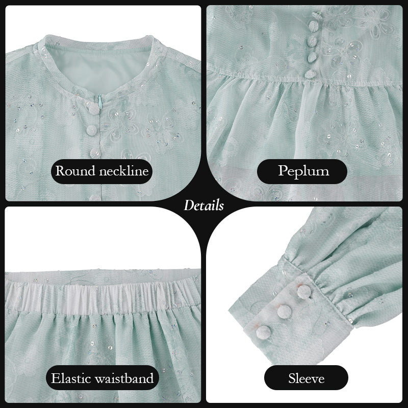【Pre-order】Elegant Embroidered Peplum Jubah Muslimah Set