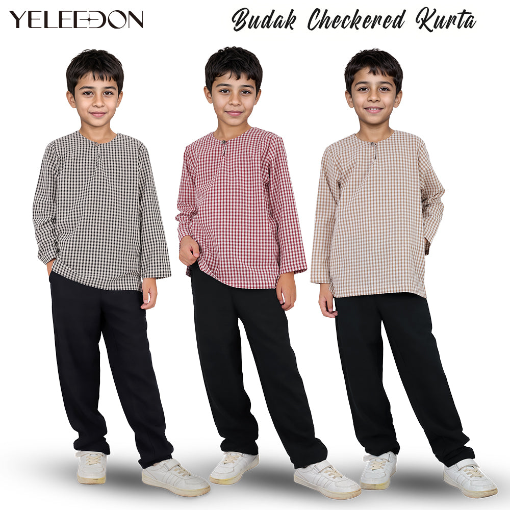 Muslim Budak Checkered Kurta
