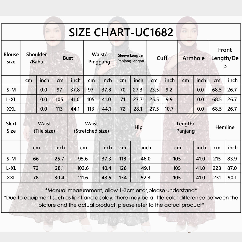 【Pre-order】Elegant Printed Jubah Seluar Moden Set