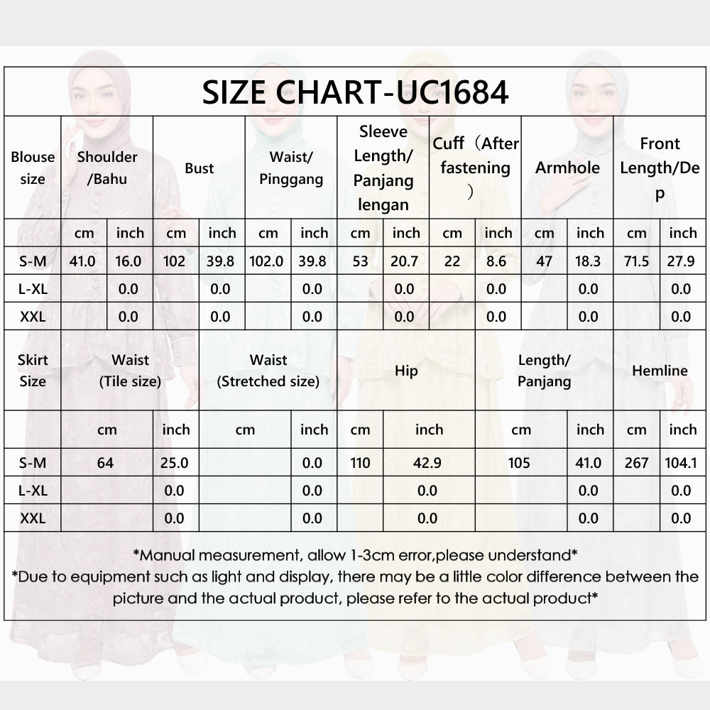 【Pre-order】Elegant Embroidered Peplum Jubah Muslimah Set