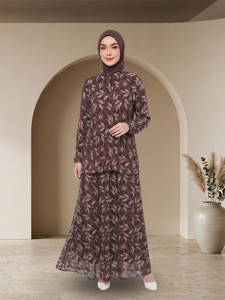 【Pre-order】Elegant Printed Jubah Seluar Moden Set