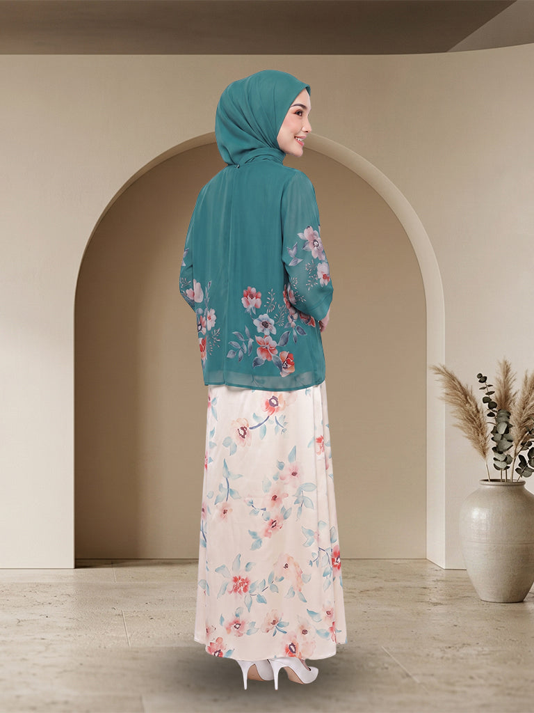 【Pre-order】Elegant Floral Printed Muslimah 2-Piece Set