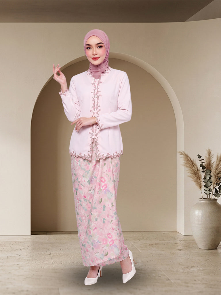 【Pra-tempah】Set Baju Kurung Moden Bunga Sulam Anggun